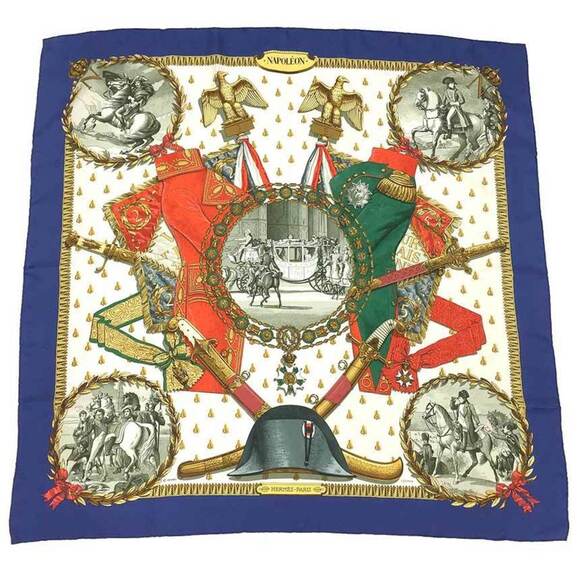 HERMES Authentic White Silk Scarf - Picture 1 of 3